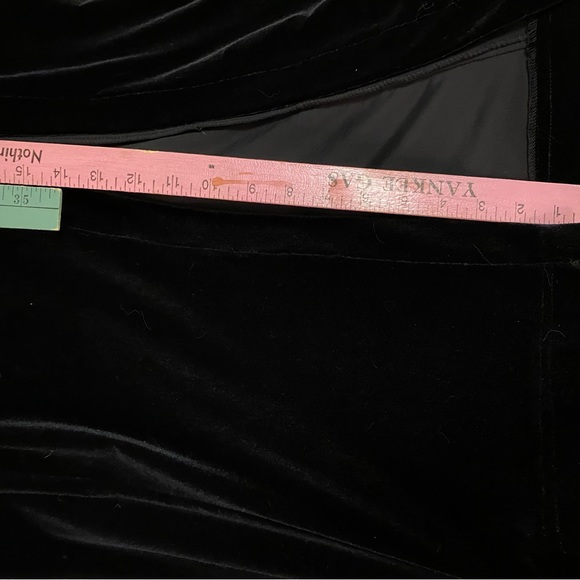 🎈SOLD 🚨VINTAGE DRESS Night Way Black Velvet Mesh Front & Back Long Maxi Dress - Picture 15 of 16